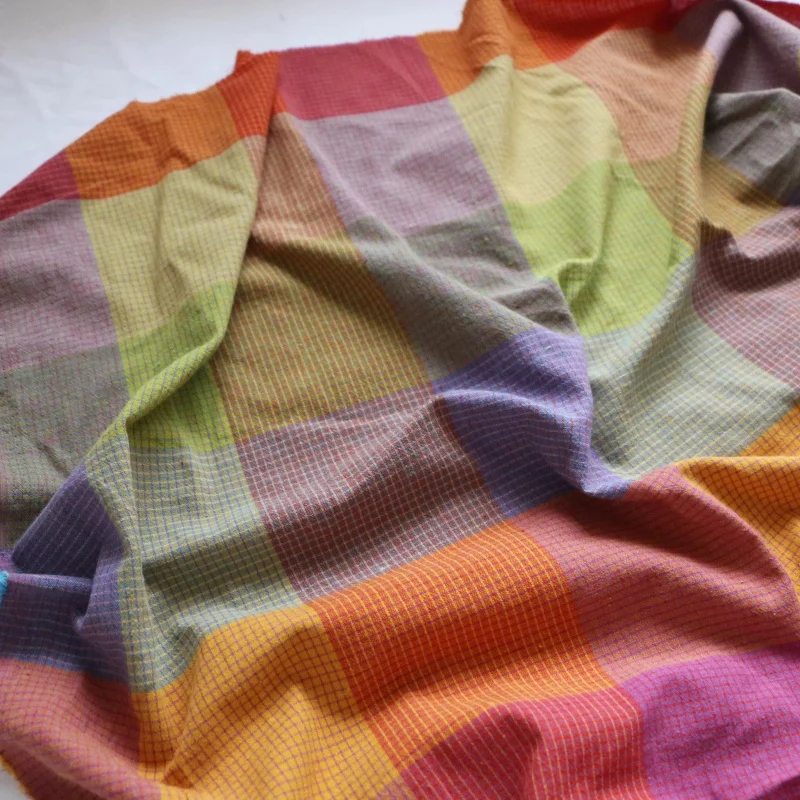 

Colorful Checkered Cotton Fabric For Shirt Dress Clothing Homemade DIY Fabrics