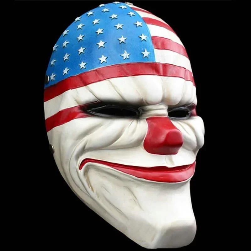 Payday 2 Resin Mask Heist Dallas/Wolf/Chains/Hoxton Cosplay Halloween Collection Horror Clown Masquerade Carnaval Costume Props