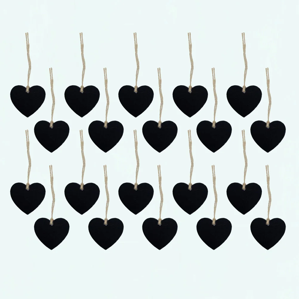 

20pcs Heart Shape Wooden Tag 65X65Mm Thin Lightweight Blackboard Craft Pendant For Wedding Christmas Decor Diy Scrapbooking Gift