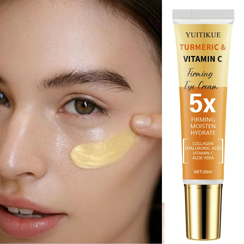 YUITIKUE 30% Turmeric Vitamin C Eye Cream 20ml - 5X Firming, Moisturizes & Smooths Eye Area, with Collagen & Hyaluronic Acid