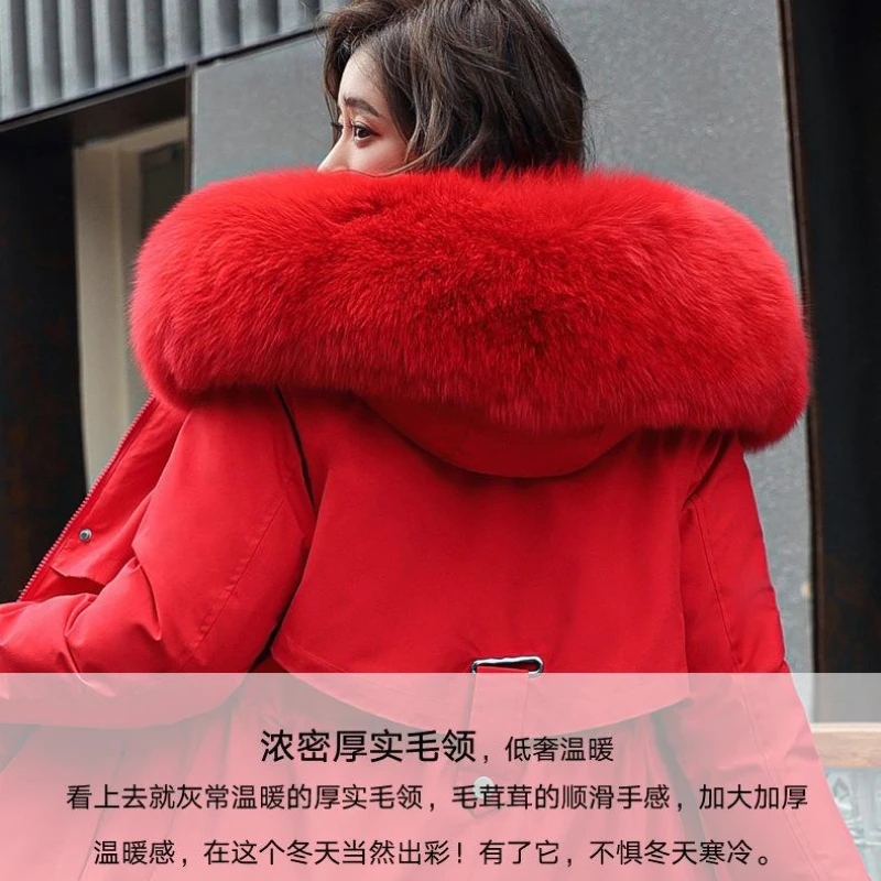 2024 New Down Cotton CoatWomen Long Winter Puffer Parkas Thicken Warm Hooded Cotton-Padded Jacket Coat Zipper Overcoat