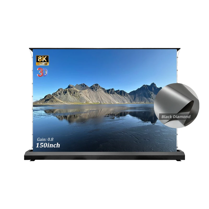 

Электрический напольный проекционный экран Black Diamond ALR 150 дюймов, светонепроницаемый, для проекторов с большим проекционным расстоянием, 4K 8K