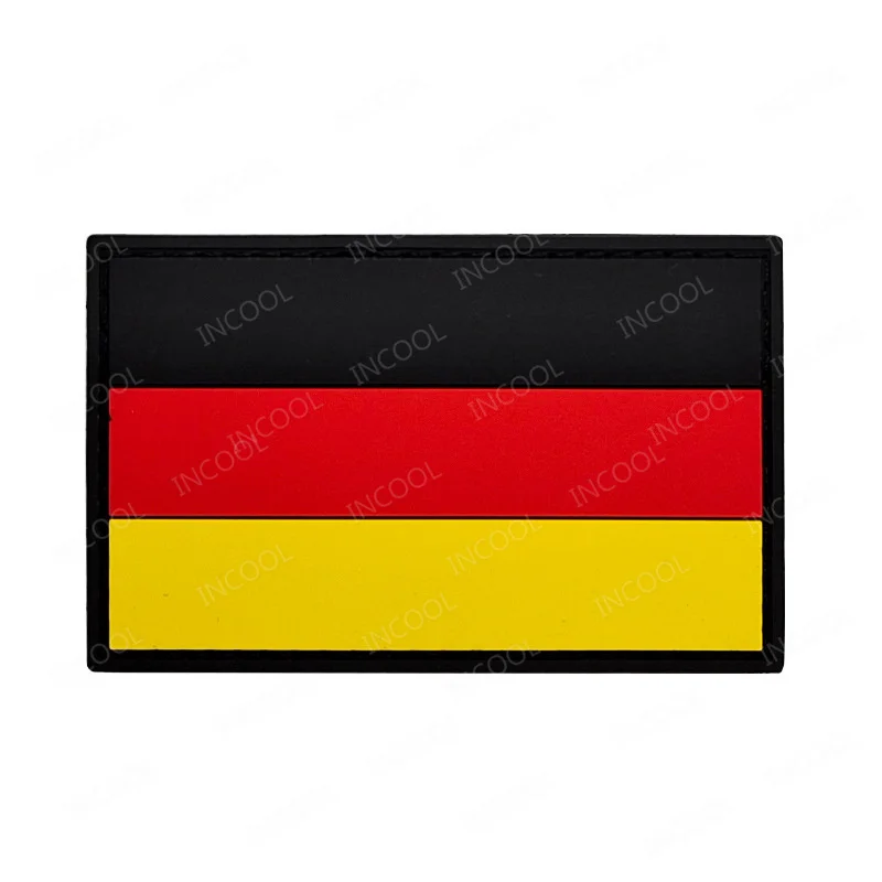 Deutschland-Flagge, bestickt, DEU, reflektierender Infrarot-IR-Patch, Deutschland, deutsches Armband, PVC-Gummi-Abzeichen, Applikationen für Mütze, Rucksack
