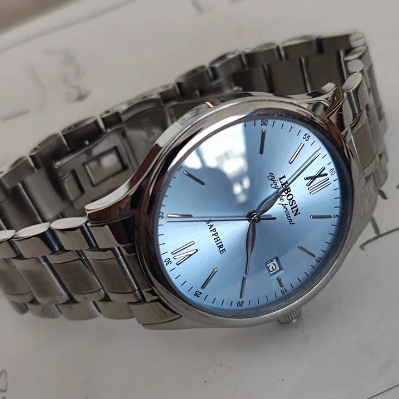 Ice Blue Sapphire Mirror Business Casual Fashion Simple Quartz Waterproof Watch Men's Watches Original Reloj Hombre