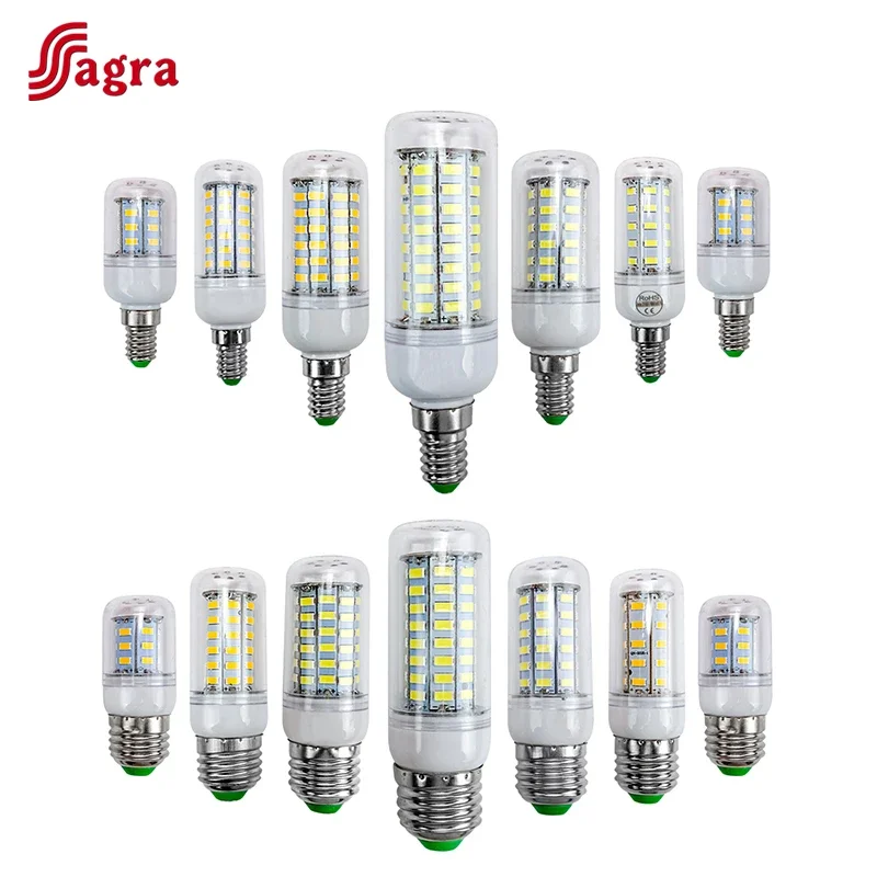 E27 LED Lamp AC 220V 230V Corn Lamp 24 36 48 56 69 72leds Lampada Led Bulb SMD5730 Led Lamp Light E14 Chandelier Lighting 240V