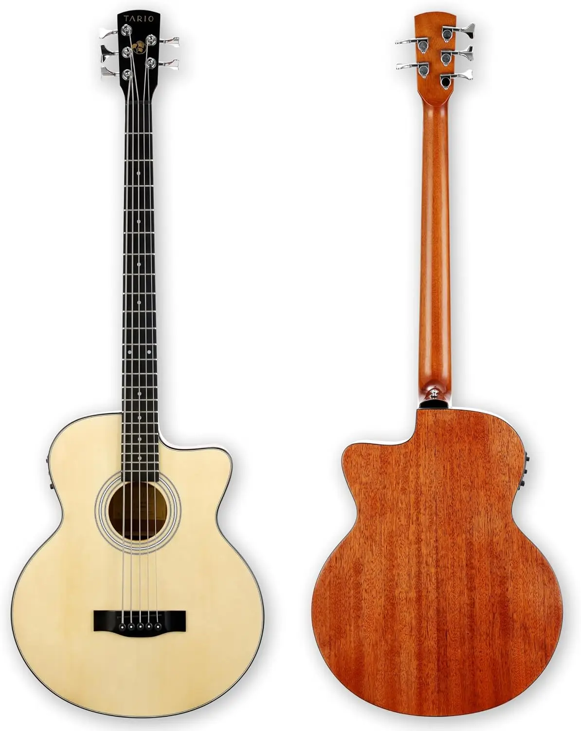 Electric Acoustic Bass, 5-String, with Spruce Top, Mahogany Neck, and Mahogany Back and Sides
