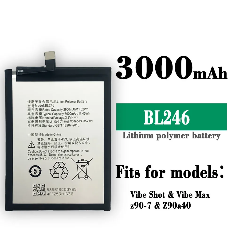 Battery For Lenovo Vibe shot Vibe Max Z90-7 z90a40 BL246 Replacement Internal