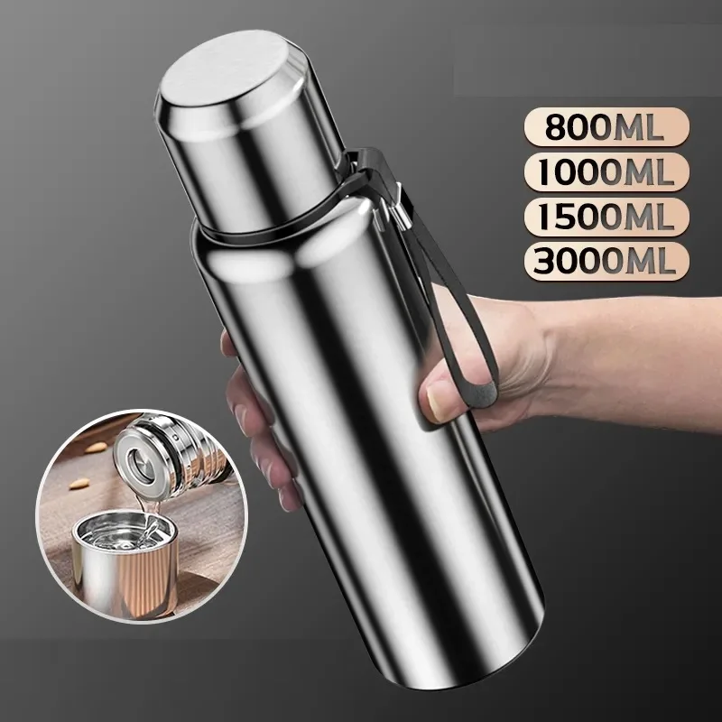 316 Stainless Steel Insulated Thermos Bottle, Outdoor Travel Coffee Mugs, Thermal Vacuum Water Bottle, Thermal Mug, 0.8L, 1L