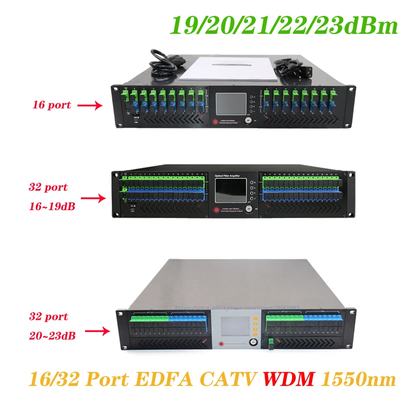 

16/32 портов 19/20/21/22/23dBm EDFA CATV 1550nm волоконно-оптический усилитель SC/APC UPC сеть WDM английское веб-Управление под заказ