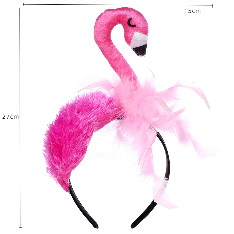 Flamingo Headband Cute Bird Headpiece Cosplay Hair Hoop adulti bambini compleanno accessori per capelli decorazioni per feste Halloween Dress Up