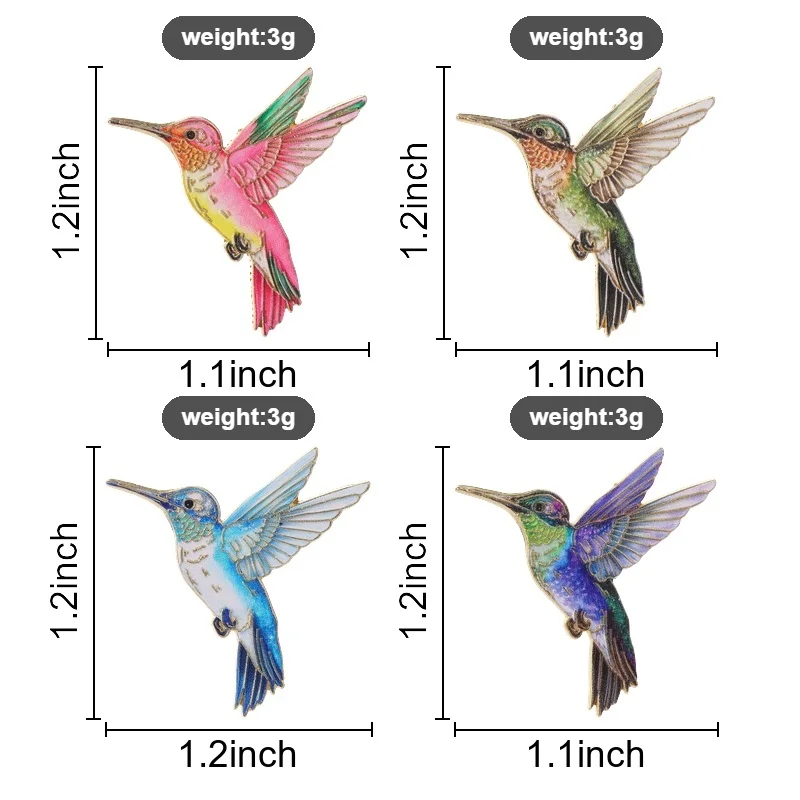 Exquisite Vibrant Pink Yellow Gradient Hummingbird Enamel Pin Watercolor Bird Brooch for Nature Lovers Vintage Outfit and Gift
