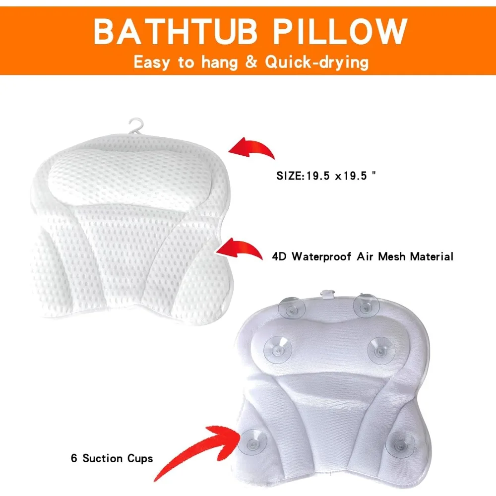Expandable Bathtub Tray with Pillow, Foldable Bath Caddy for Relaxation, Luxury Spa Accessories