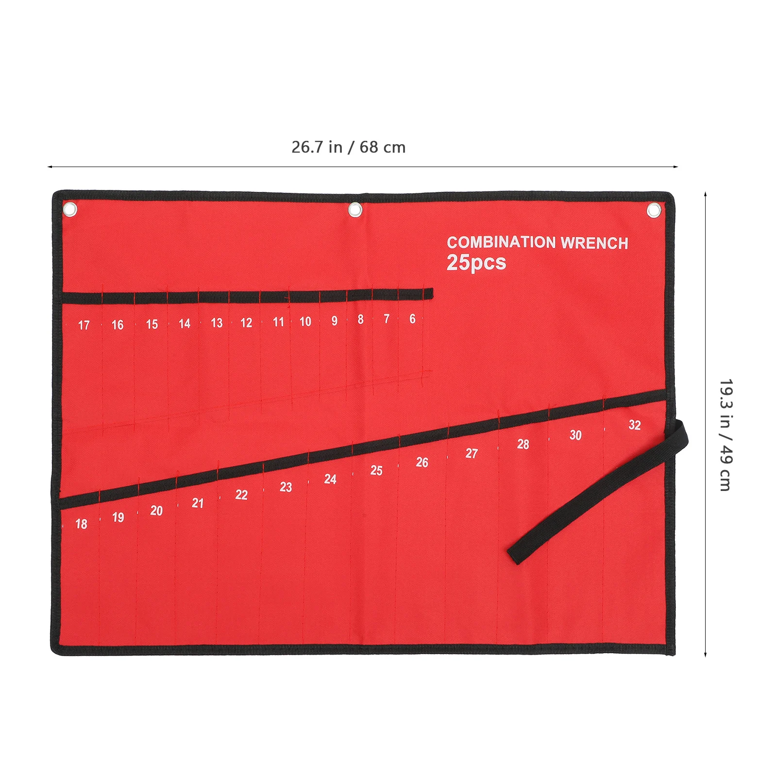 Tool Roll 25-Slot Wrench Storage Pouch Hanging Organizer Multipurpose Tool Pouch Repair Utility Electrician Storage