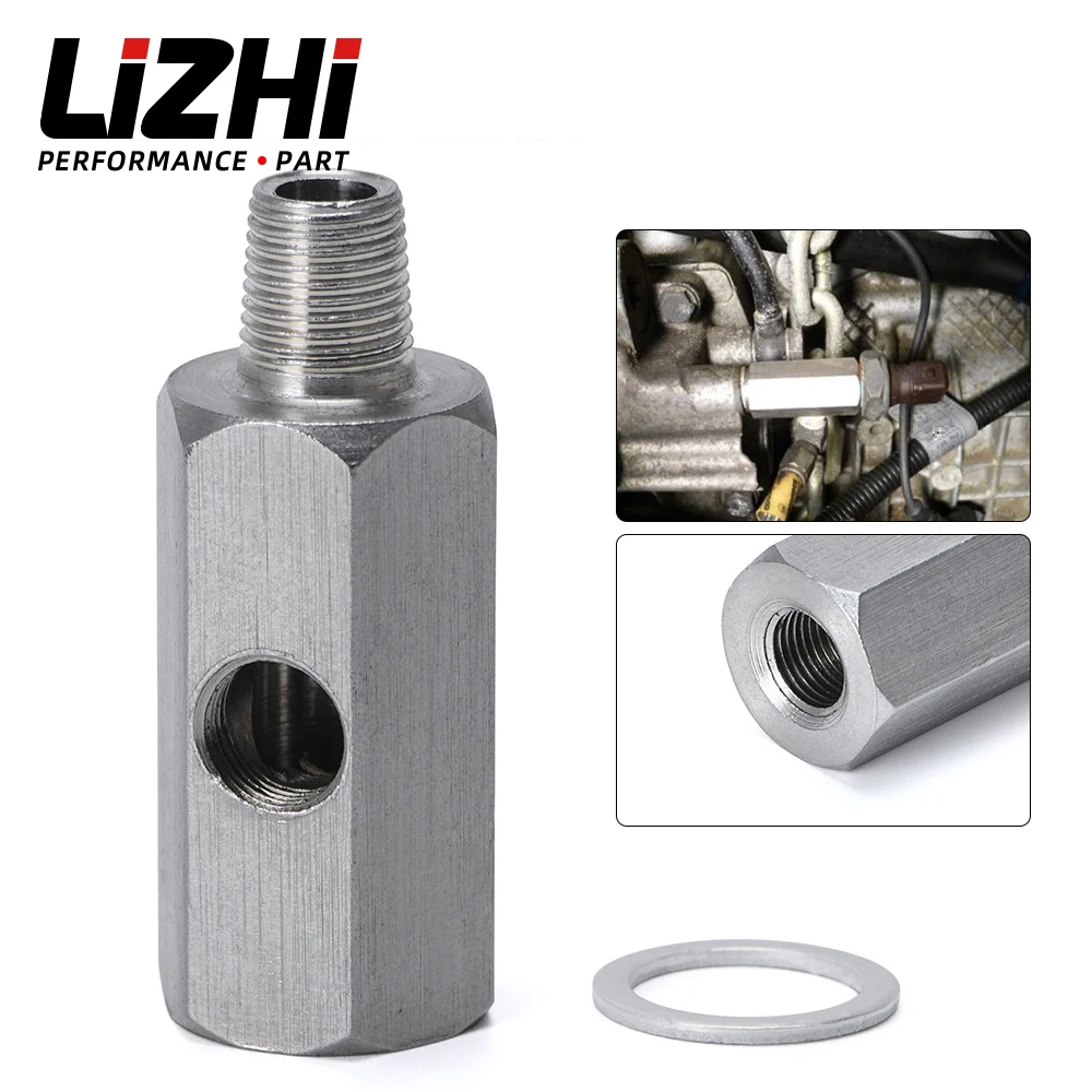 Stainless Steel 1/8'' BSPT Oil Pressure Sensor Sendor Tee Adapter to 1/8 NPT Gauge T-Piece Car Accessories LZ-OGA02