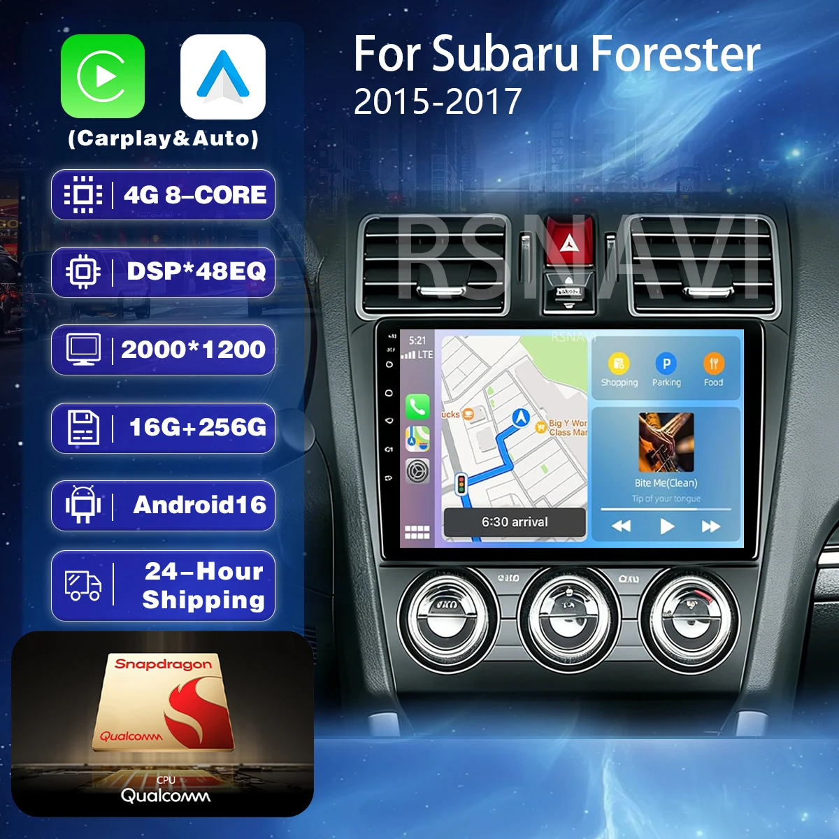 Android 16 Carplay Car Radio Multimedia Player For Subaru Forester 4 SJ XV WRX 2015 2016 - 2018 Autoradio 2din Stereo Head Unit