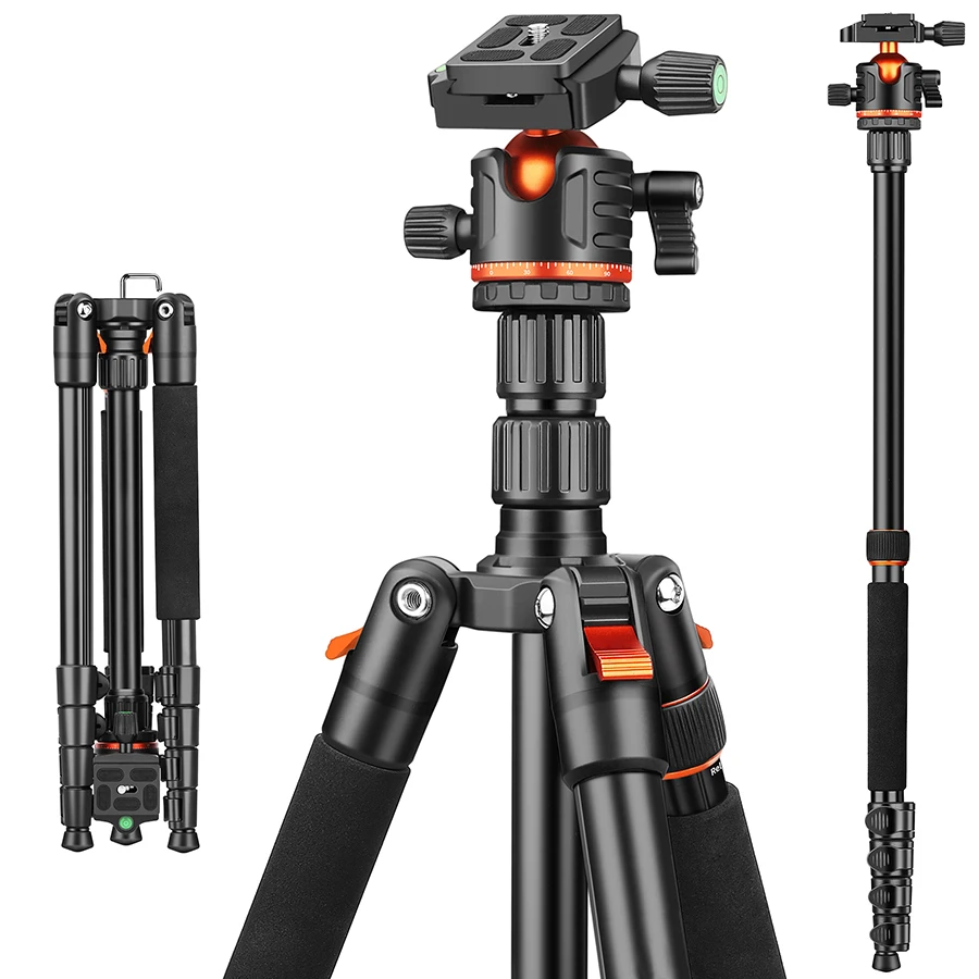 

Professional Aluminum Alloy Video Tripod with Pan Ball Head and Mobile Phone Clip 8000g Load Capacity Waterproof & Shockproof