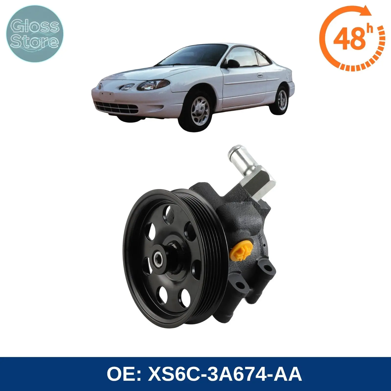 Bomba de dirección asistida XS6C-3A674-AA con polea para Ford Escort 1.6L ZETEC 1998-2003