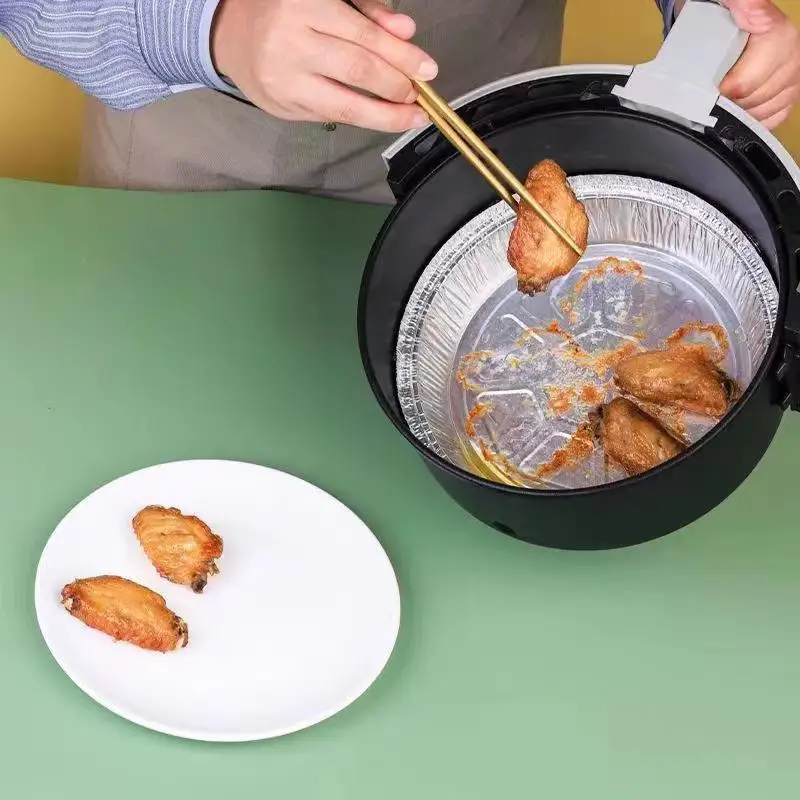 【HG】10pcs Aluminium Foil Trays Air Fryer-Specific Foil Trays Food-Grade Household Foil Bowls Disposable Aluminium Foil Trays