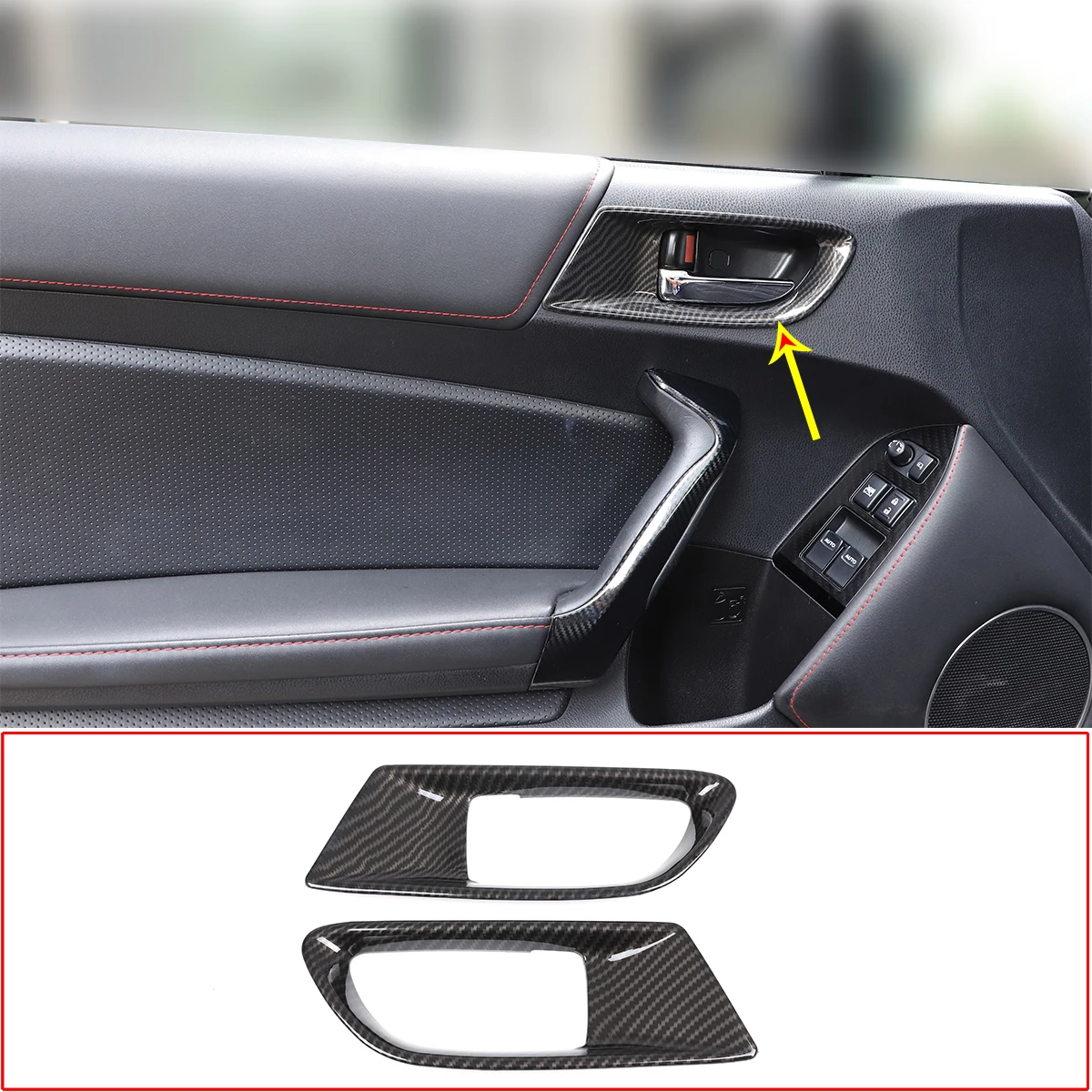 For 2012-2020 Toyota 86/Subaru BRZ ABS carbon fiber car interior door handle trim, car decoration stickers, car accessories