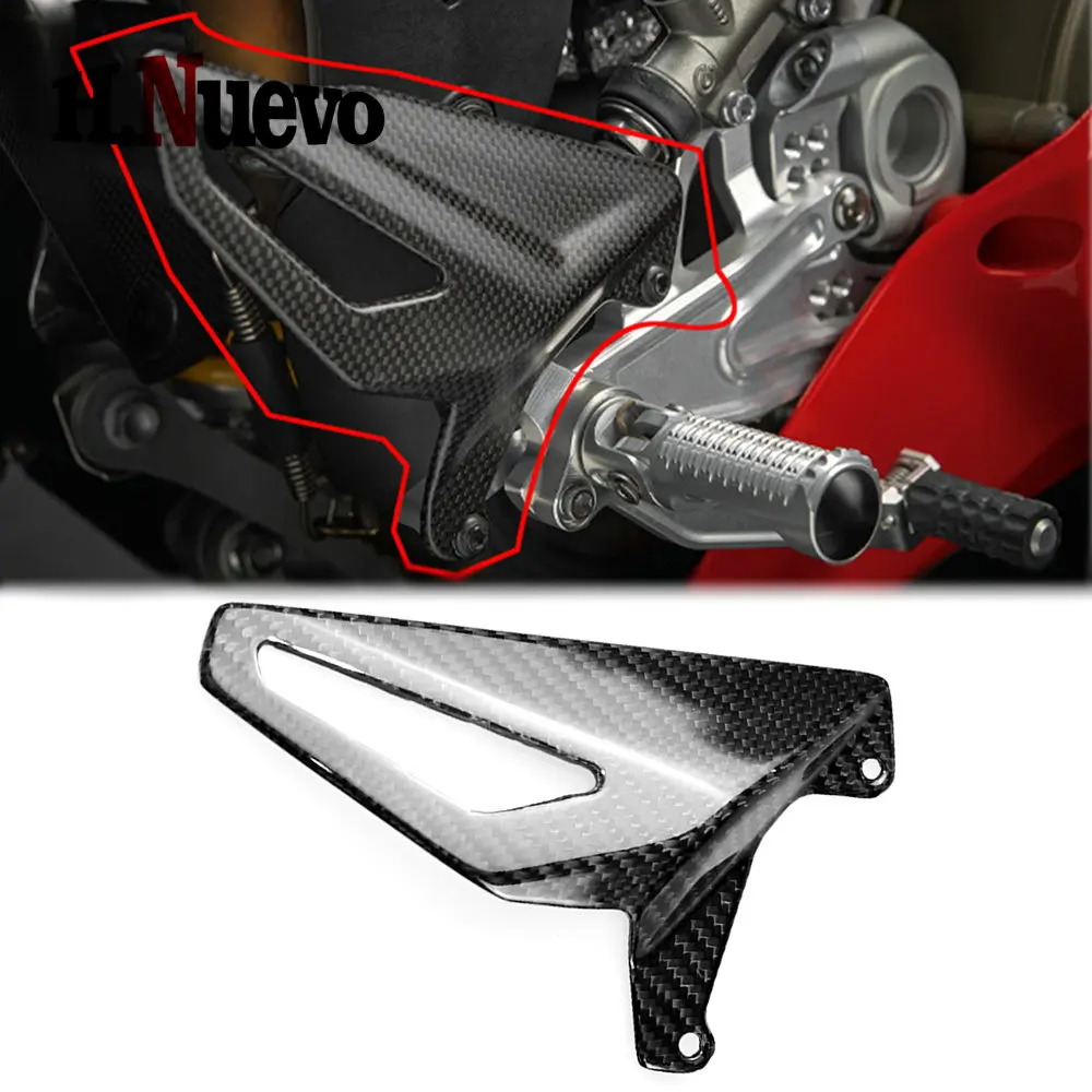 Carbon Fiber Motorcycle Rearset Heel Guard Plate Foot Peg Protector Accessories For Ducati Panigale V4 V4S V4 S 2018 2019 2020