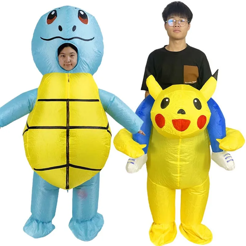 

Pikachu Squirtle Inflatable Suit Costume Riding Cosplay Costume for Adult Inflatable Fantasy Role-playing Fancy Halloween Party