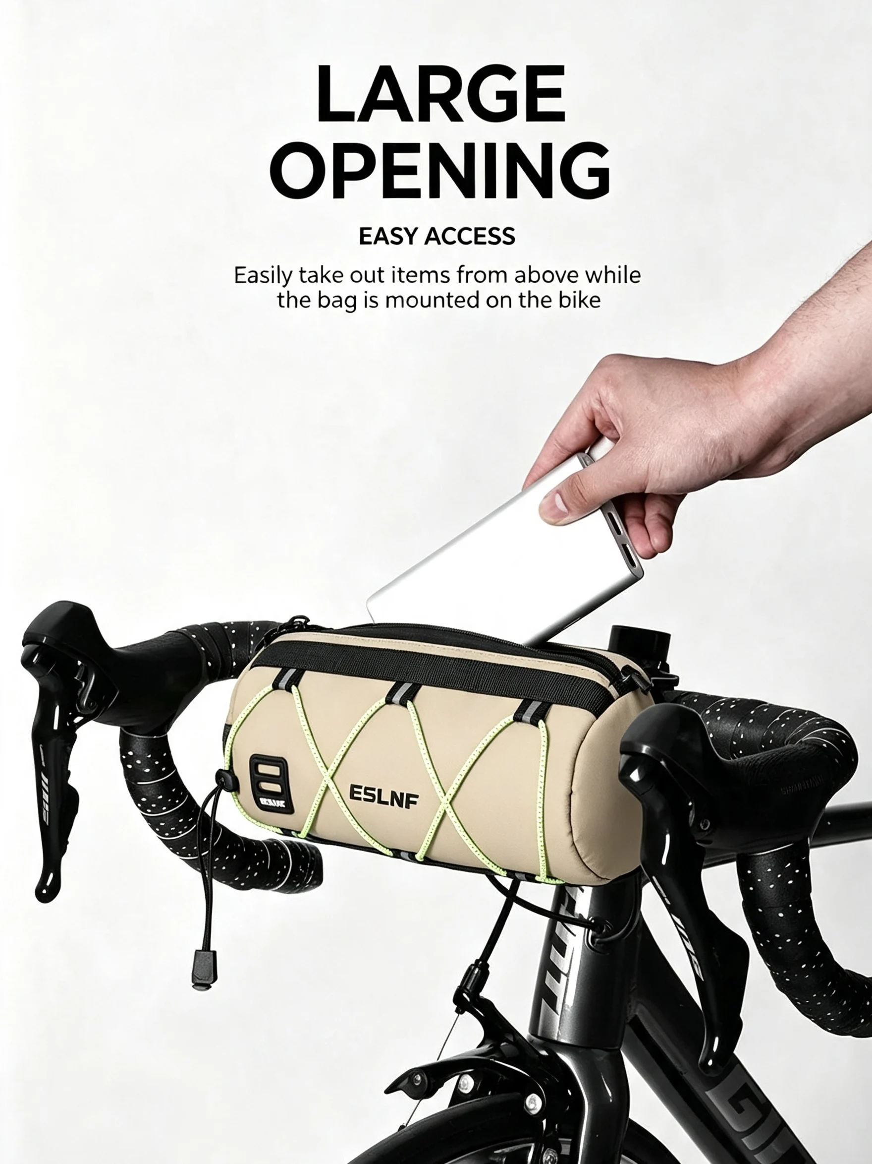 AliExpress NONE Bicycle first bag, cylindrical large capacity highway mountain bike crossbeam bag, portable and crossbody riding storage bag wit