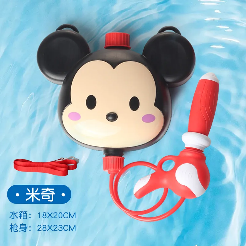 Nowy Disney Mickey Minnie Kids pistolet na wodę plecak o dużej pojemności chłopcy dziewczyna Kawaii zabawka z kreskówki dzieci letni zabawki na plażę