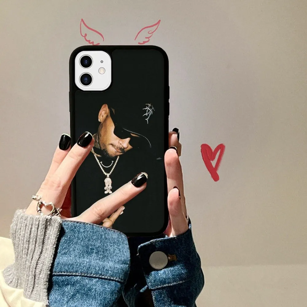 Chris Brown American Rapper Phone Case Silicone PC+TPU For For IPhone 11 12 13 14 15 16 Plus Pro Max Cover