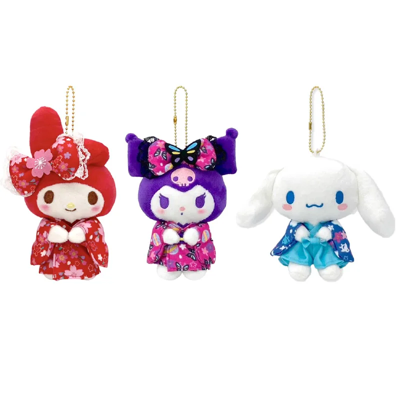

Sanrio kimono Plush Toys Fantasy Cinnamoroll Kuromi Pendant Bag Accessories Keychain Bag Car Pendant Valentine's Day Gift