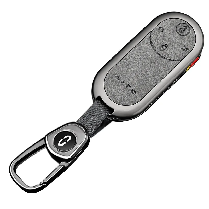

Premium Zinc Alloy Key Cover Case for AITO M9 EREV/EV Ultra Edition (2024) - Protective Key Fob Shell Key Bag Chain