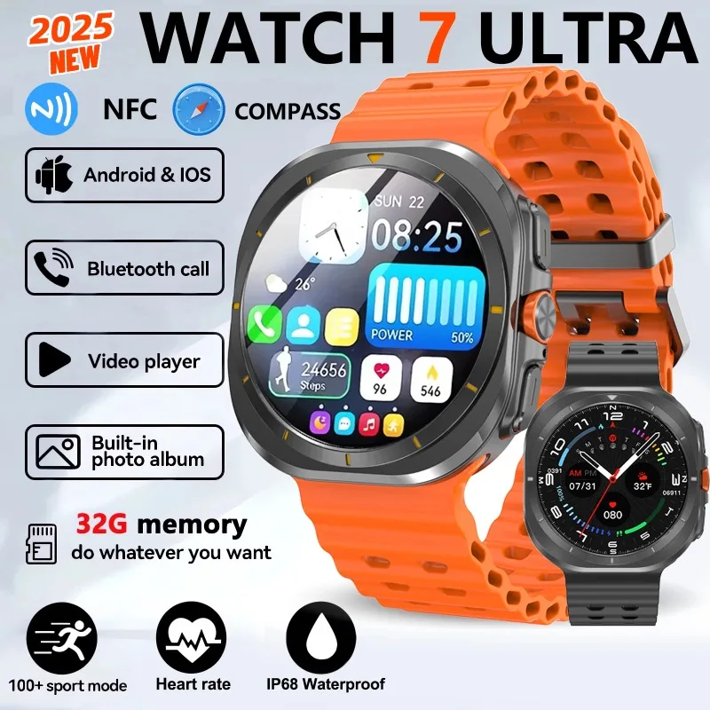 Reloj inteligente W7 Ultra 4G, sistema Amoled Android 9,0 de 1,6 pulgadas, cámara giratoria, GPS, WIFI, aplicación, descarga de llamadas globales, reloj inteligente de 32GB + 256GB