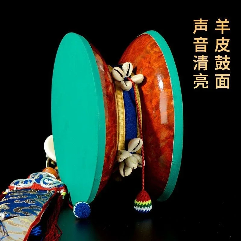 Handmade tambourine wood production sheepskin drum Tibetan square drum tabletop ornament