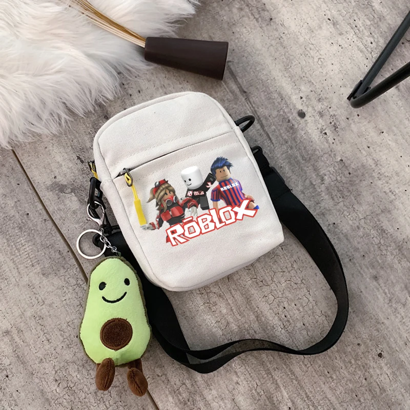 Gorąca torba na ramię Roblox gra dla dzieci torby Anime figurki Crossbody Boy Girl Kawaii płócienne kwadratowe Messager kobiety mężczyźni podróżni