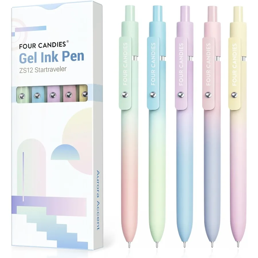 أقلام هلام 5 قطعة 0.7 مللي متر سريعة الجافة قلم حبر أسود نقطة دقيقة الكتابة السلسة قلم فريد مكتب المنزل اللوازم المدرسية أساسيات متعة Pr