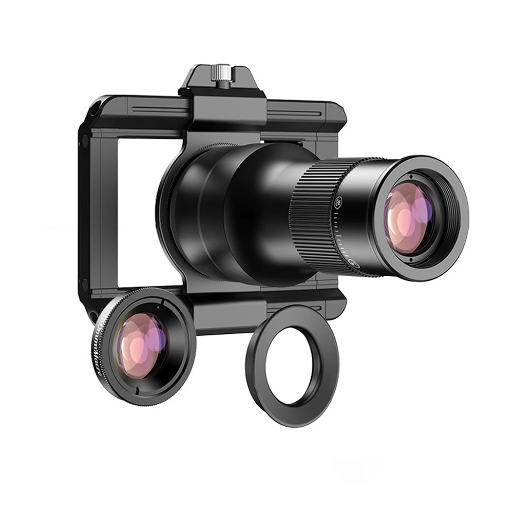 

Aerospace-Aluminum Lens 150mm Lens Birdwatching 45cm To Infinity Focusing 9 Groups Of Lens Elements Adjustable Phone Clip