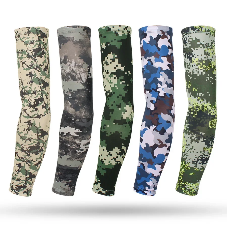 Summer sunscreen sleeves men's ice silk gloves camouflage arm guard sunscreen cover UV protection cycling ice sleeves pair