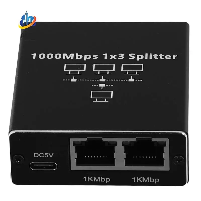 

AC57-гигабитный Ethernet-сплиттер от 1 до 3 портов, 1000 Мбит/с, сетевой удлинитель, адаптер RJ45 для ПК, ноутбука, маршрутизатора, ТВ-приставки