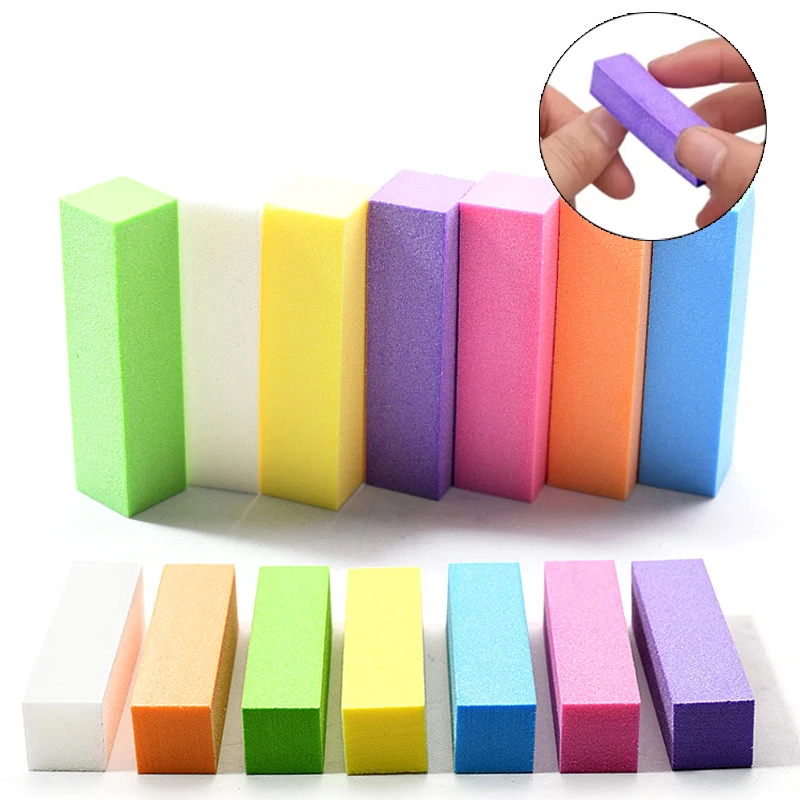 10pcs Nail File Colored Frosted Block Wear Resist Sandpaper Nail Files Pedicure Manicure Polishing Tools