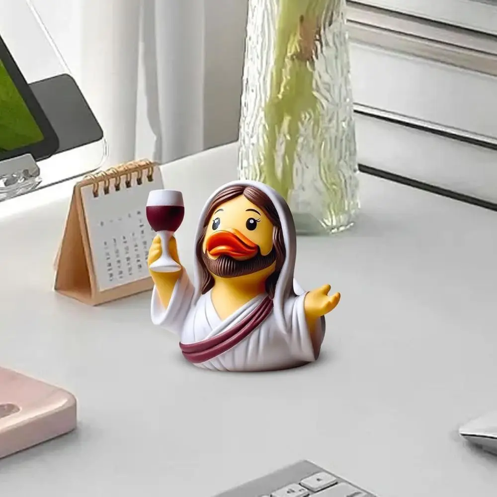 Figuras de pato de María, Jesús, animales realistas, pato de resina, adorno de resina, cubierta de buey, adorno de estatua de Animal de dibujos animados