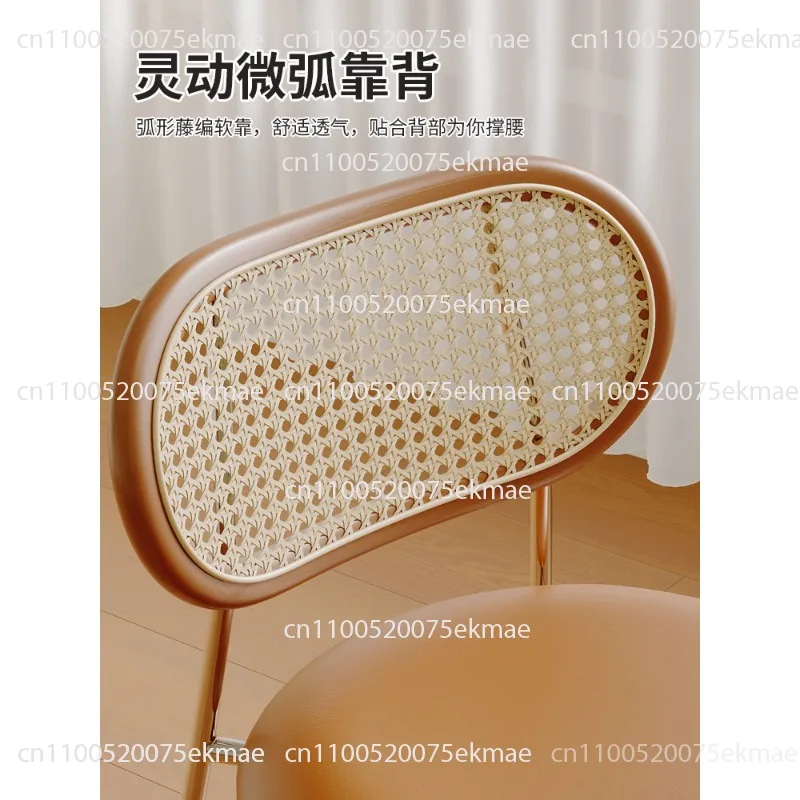 Dining chair Household back chair Eating stool Restaurant imitation rattan coffee table chair