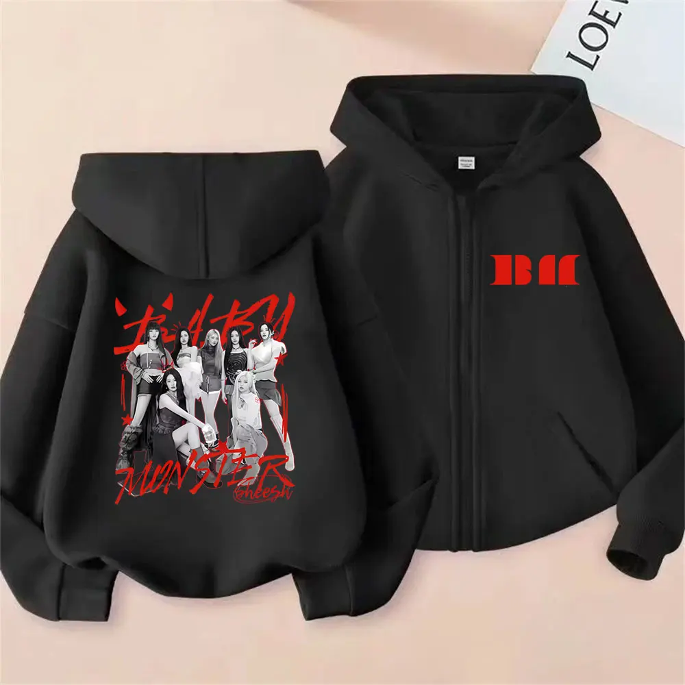 

Kpop Band Babymonster Hello Monsters Tour 2026 Zipper Hoodie Fans Gift Men's Women's Korean Fashion Oversized Zip Up Jacket Coat