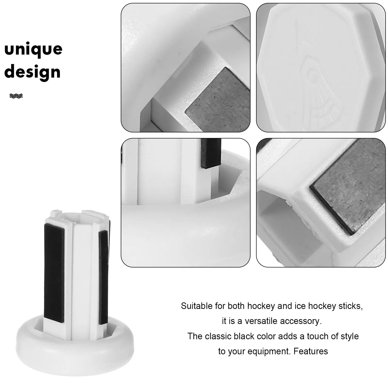 قبعات العصا ABS حماية قبضة قوية لاستبدال المؤخرة الطويلة أغطية متينة لحماية نهاية الهوكي أجزاء الهوكي