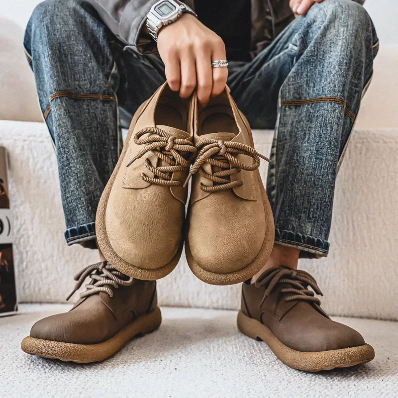 

Autumn Men's Shoes, Niche, High-end, Retro Style, Casual, Soft Soled, Men's Leather Shoes 2026 New
