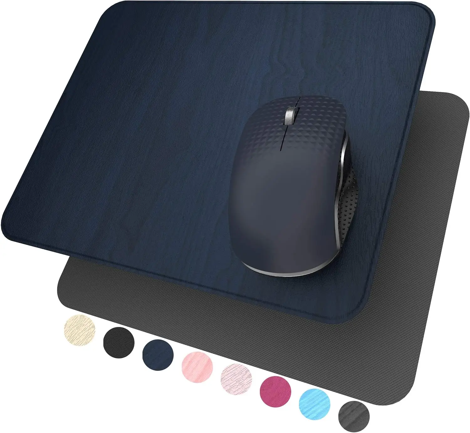 

Ultra Thin Wood-Textured PU Leather Mouse Pad, Waterproof Non-Slip Rubber Base for Office/Home/Gaming