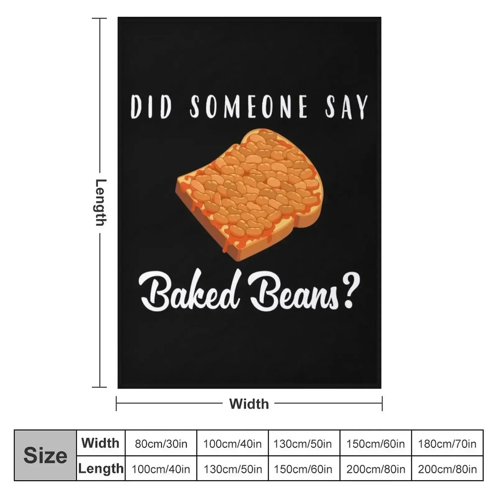 Did Someone Say Baked Beans graphic Throw Blanket couch cozy soft plush fuzzy picnic outdoor blanket