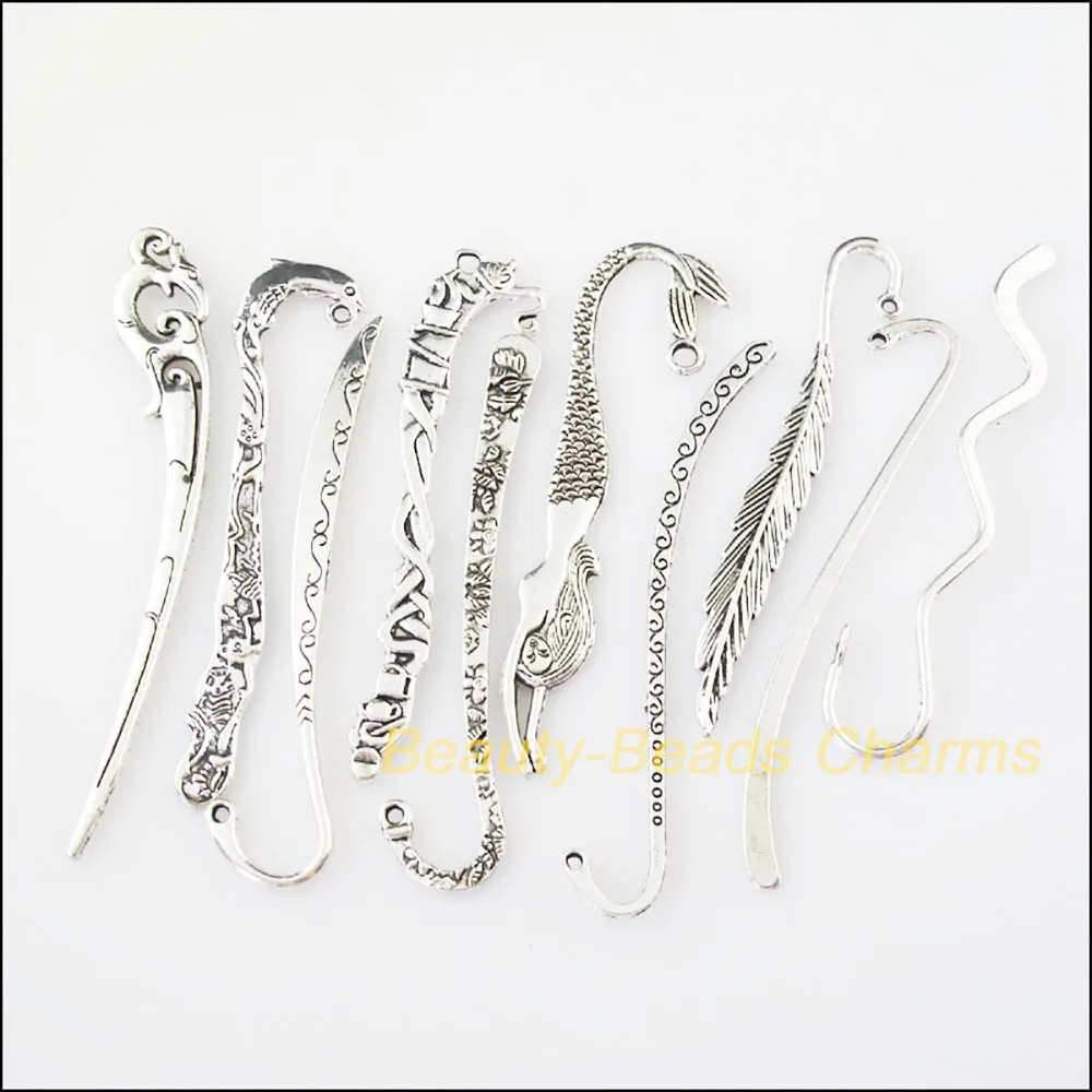 10Pcs Tibetan Silver Color DIY/ Bookmarks Mixed Charms Connectors