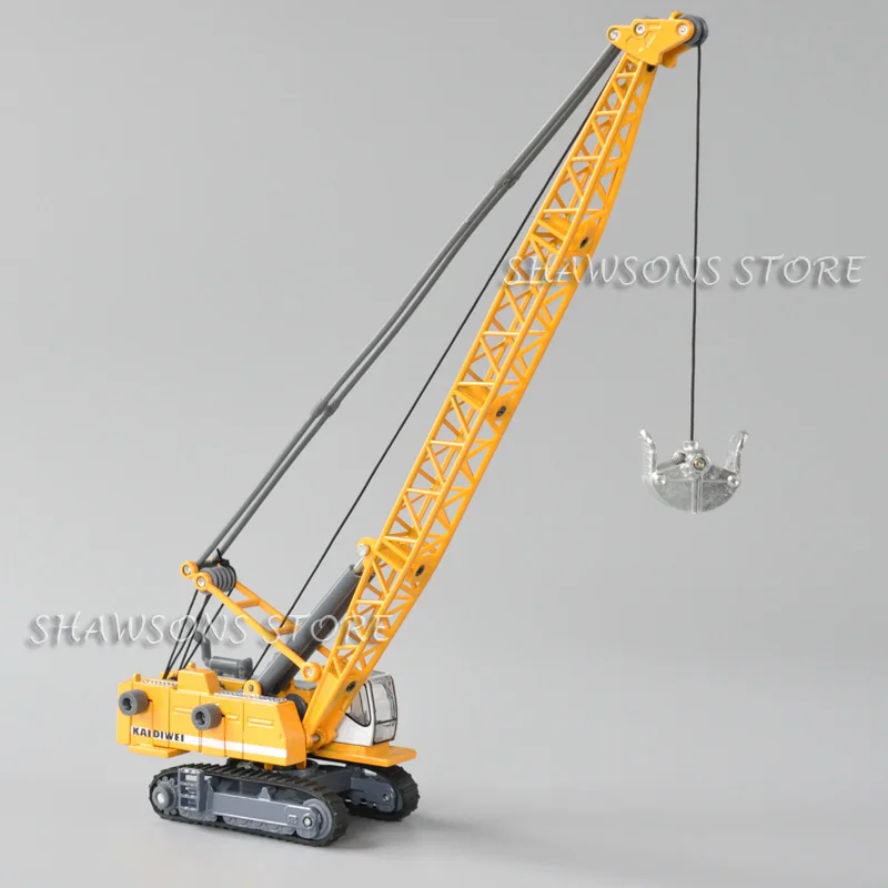 KDW 1:87 Scale Diecast Construction Vehicle Model Toy Crawling Tower Crane Truck Cable Excavator Miniature Replica