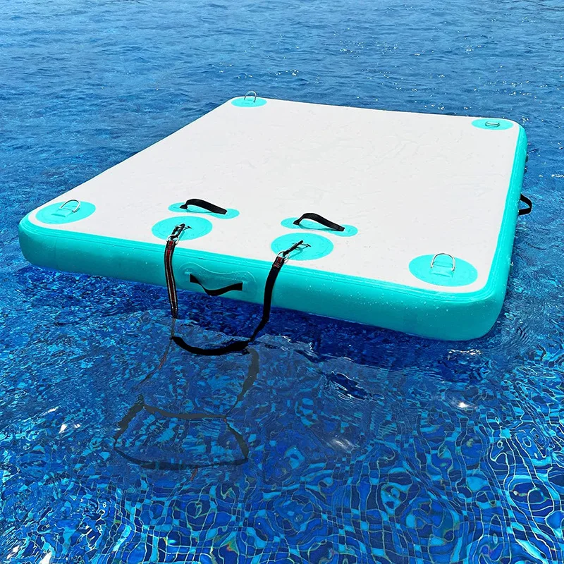 Inflatable Floating Dock Water Platform, MFloating Island Water Floating Platform Fishing for Lake/Boats/Island/Swimming Pool