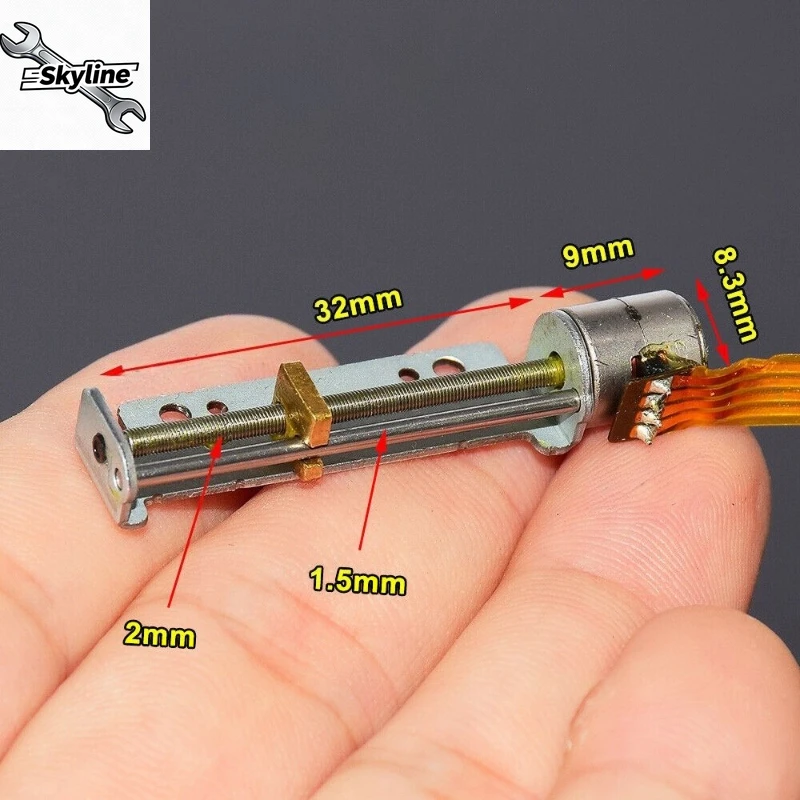 Precision miniature 2-phase 4-wire 8mm screw stepper motor linear telescopic metal push rod nut slider motor