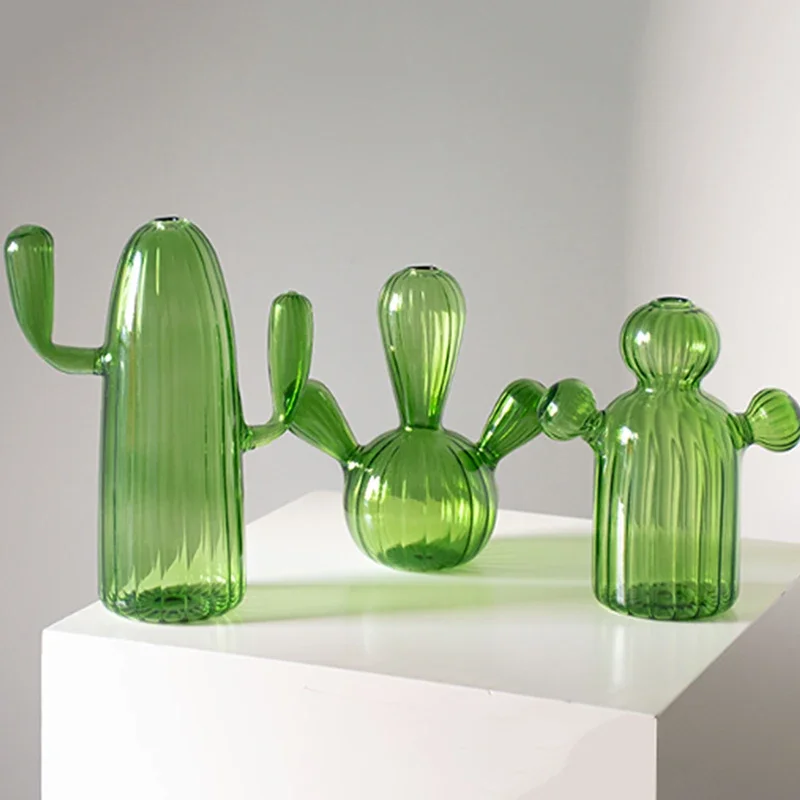 Colourful Glass Vase, Desktop Decorative Item, Cactus Vase, Plant Hydroponic Flower Pot, Living Room and Bedroom Decorative Item - view 6
